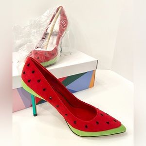 Katy Perry Collections Red Watermelon Erinn Pump High Heels - Women’s Size 8.5